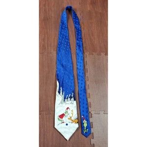 Dr Seuss Men Tie How The Grinch Stole Christmas with Dog Max Necktie Silk 1995